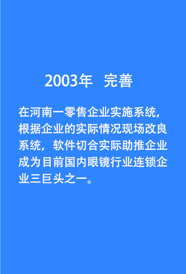 2003年，完善