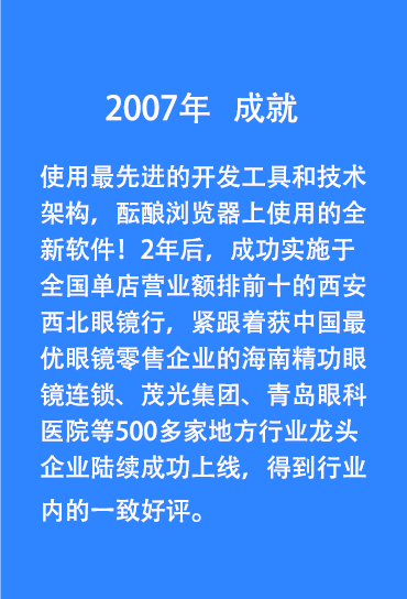 2007年，成就